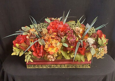 AF Artificial Oblong Centerpiece in Fall Tones