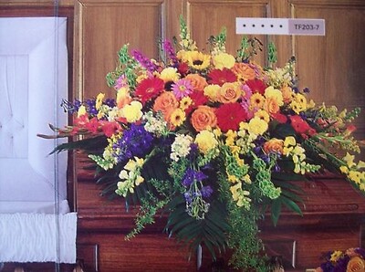 Bright Mixed Casket Spray