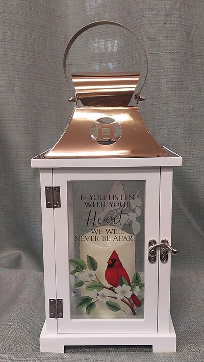 AF Cardinal Lantern with LED Candle, If You Listen To Your Heart