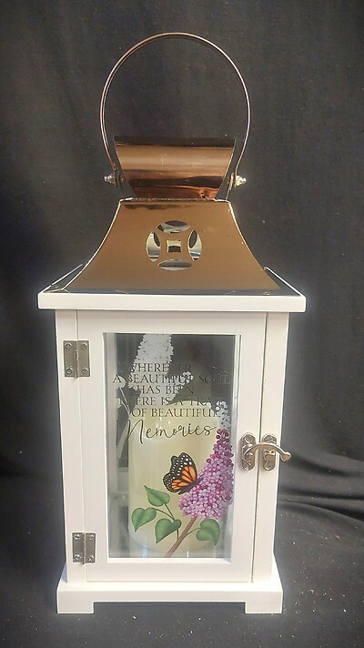 AF Wherever a Beautiful Soul Has Been Lantern with Butterfly