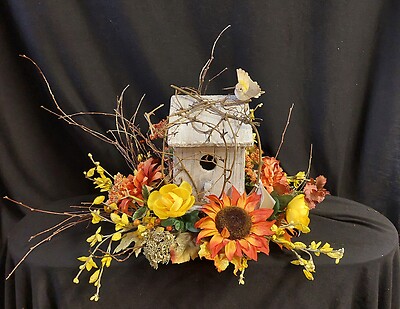 AF Fall Birdhouse Silk Arrangement