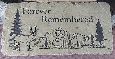 Weathered Cement Decorative Deer Bench-Tan